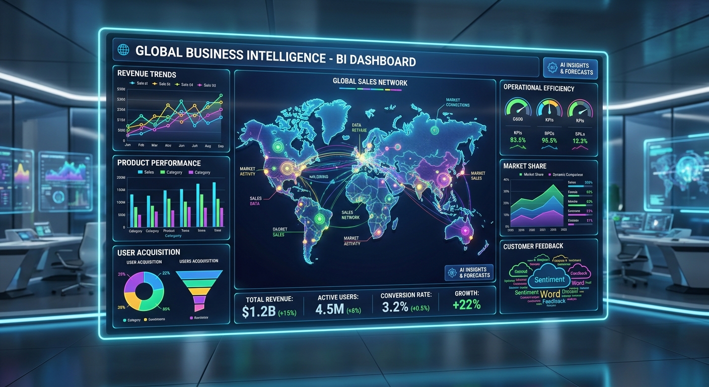 Cuadro de mando con indicadores de negocio en Power BI